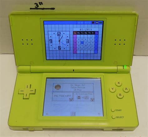 Nintendo Ds Lite Lime Green Handheld Game System Broken Hinge