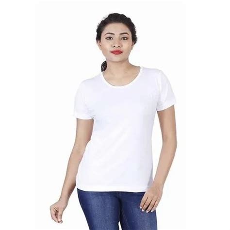half sleeve round ladies plain white t shirt size s to 5xl at rs 120