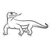 Komodo Dragon Varan Clipart Vector Illustration Outlined Coloring Head Isolated Stock Book Clipartmag Clipground sketch template