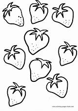 Coloring Pages Fruit Fruits Strawberries Strawberry Color Printable Food Kids Sheets Nature Sheet Many Printables Plate Yummy So Print sketch template