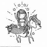 Unicorn Mermaid Coloring Pages Colouring Unicorns Mermaids Fairy Getcoloringpages Cute Visit sketch template