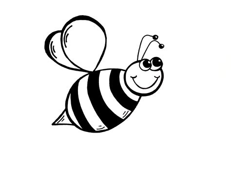 easy bee drawing  getdrawings