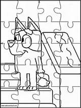 Bluey Coloring Puzzle Cut sketch template