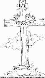 Coloring Cross Wooden sketch template