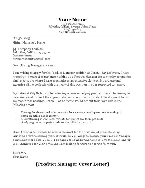 hiring manager cover letter collection letter template collection