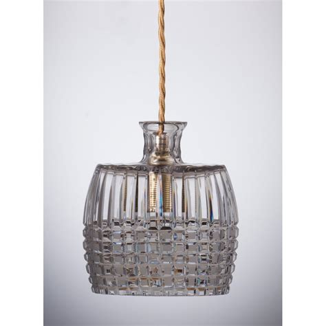 Decanter Ceiling Pendant Light In Clear Cut Leaded Crystal