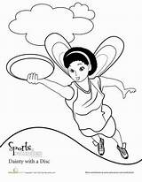 Coloring Frisbee Worksheet Education Fairy Color Fairies sketch template