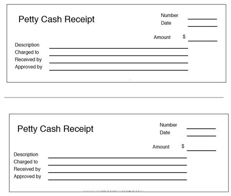 petty cash receipt template  petty cash receipt template images