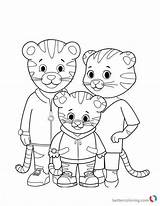 Tiger Daniel Coloring Pages Kids Printable Print Color Neighborhood Sheets Bettercoloring Books Family Birthday 2nd Party Coloriage Choose Board sketch template