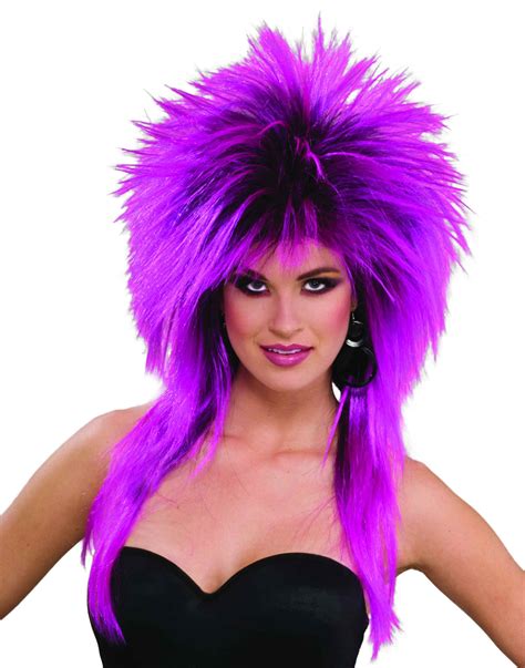 purple pizazz wig  spikey mullet punk rock adult costume wig ebay
