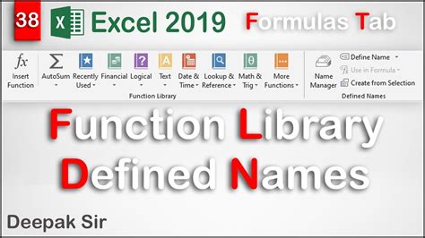 formula tab function library define    formula  manager create