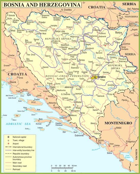 bosnien herzegovina karte staedte