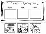 Pigs Sequencing Cerditos Comprehension Cuento Teaching Tale sketch template