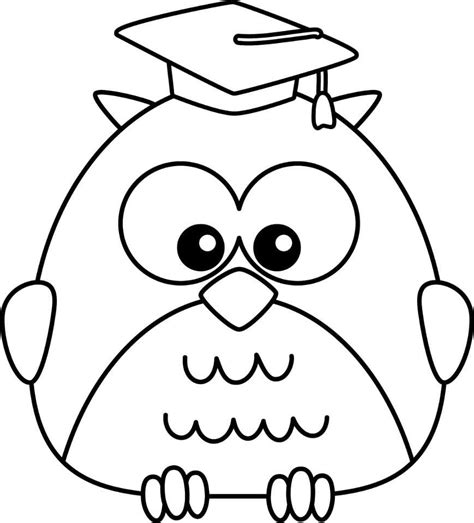 graduation owl coloring page  print  color
