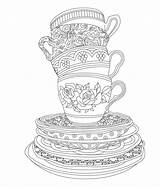 Tea Coloring Party Pages Adult Book Printable Elegant Adults Sheets Coffee Issuu Cup Colouring Drawing Choose Board sketch template