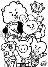 Bt21 Coloring Pages 21 Bt Printable Cooky Characters Chimmy Halloween Cute Tata Wonder sketch template