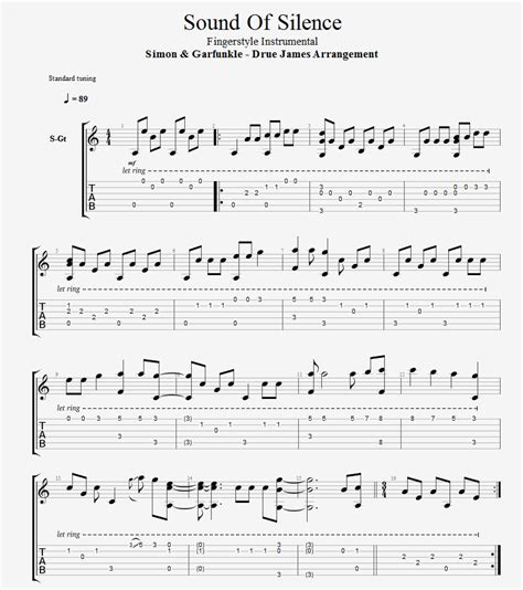 Sound Of Silence Fingerstyle Arrangement Tab Learnguitarinlondon