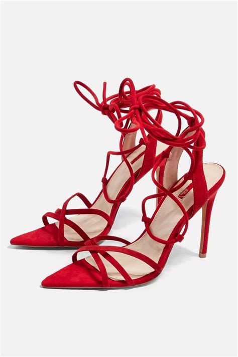 topshop royal pointed heels hailey baldwin s red lace up heels