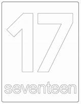 17 Number Coloring Seventeen Printable Worksheets Pages Numbers Choose Board sketch template