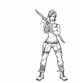 Lara Croft sketch template