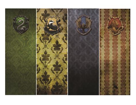 free hogwarts house bookmarks printable download free