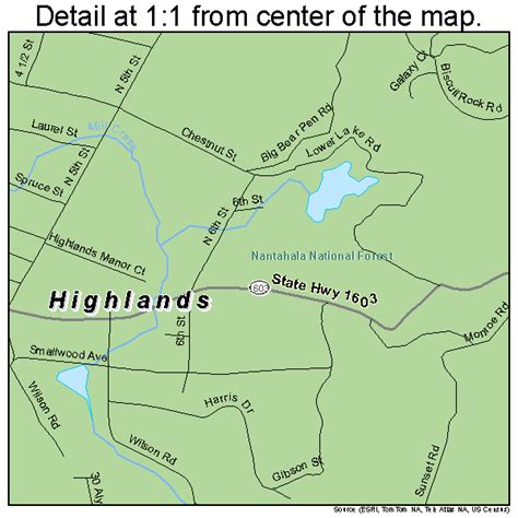 highlands north carolina street map