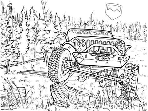 jeep wrangler coloring pages scenery mountains