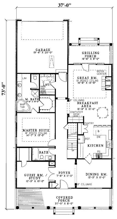 narrow lot house plans ideas  pinterest narrow house plans retirement house