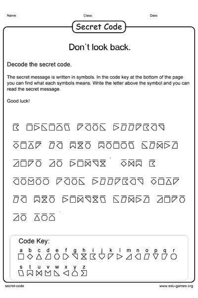 secret code puzzle maker  printable worksheets