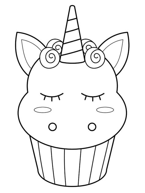 unicorn cupcake coloring page  print  color