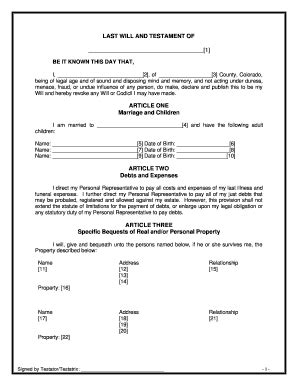 testament colorado fill   sign printable