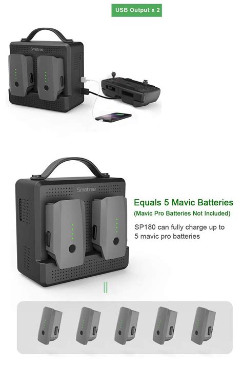 smatree portable charging station compatible  dji mavic prodji mavic platinum