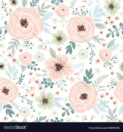 seamless cute spring floral wallpaper royalty  vector