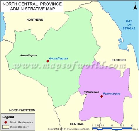 north central province map districts  north central province  sri lanka