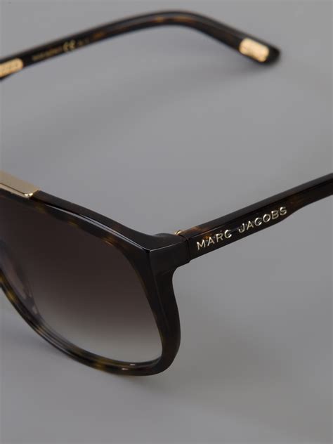 marc jacobs flat top tortoise shell sunglasses in brown