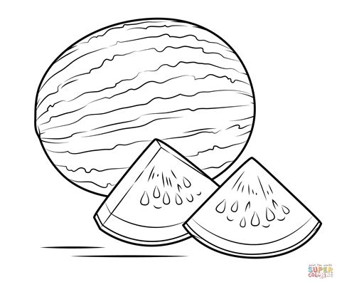 watermelon coloring page designs vegetable coloring pages