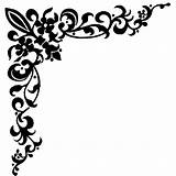Corner Clip Scroll Cliparts Border Flower Personal Simple Impressions Lace sketch template