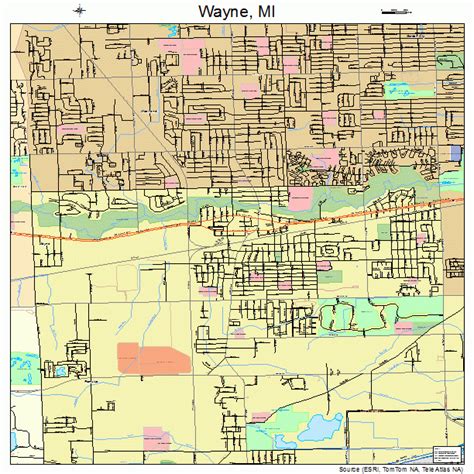 wayne michigan street map