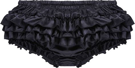 Dpois Men S Soft Satin Frilly Sissy Satin Ruffled Tiered Skirted Briefs