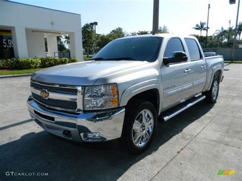 silver ice metallic chevrolet silverado  lt crew cab   gtcarlotcom car