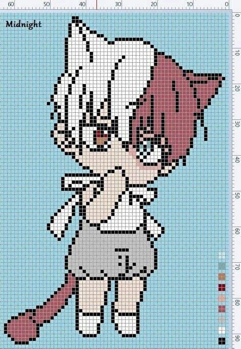 pin  kacaky   fenechki   pixel art grid anime pixel art pixel art