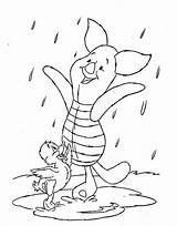 Piglet Winnie Pooh Knorretje Regen Ferkel Puuh Ausmalbilder Malvorlagen Coloringhome Ausmalbild sketch template