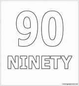 Pages Number Ninety Coloring Color Online sketch template