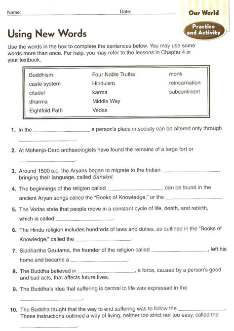 4th grade spanish worksheets