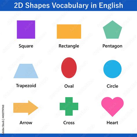 obraz set   shapes vocabulary  english    clip art