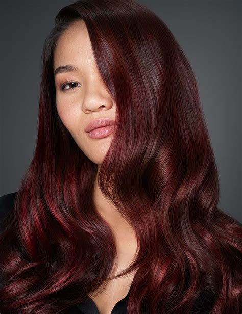 glossy burgundy red haircolor redken