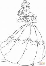 Belle Coloring Pages Beauty Disney Princess Beast Draw Drawing Printable Color Kids Step Print Supercoloring Online Tutorials Getdrawings Rose Do sketch template