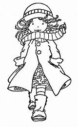 Girly Coloring Pages Stamps Digital Girls sketch template