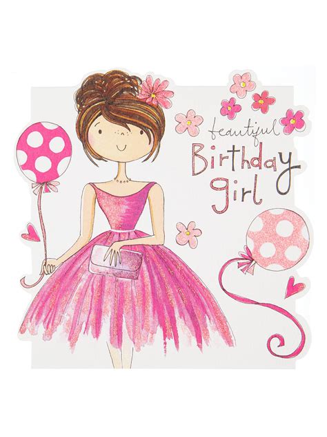 rachel ellen beautiful girl birthday card at john lewis and partners