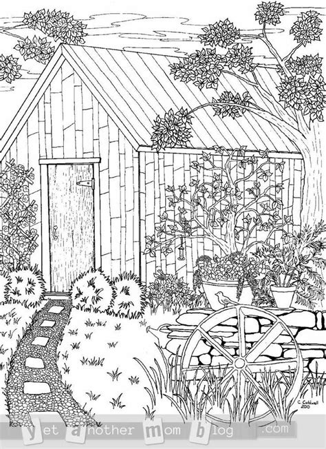 printable coloring pages scenery  svg file  cricut